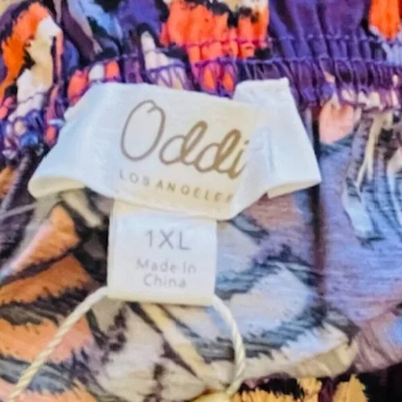 NWT Oddi Plus Size Ruffle Puff Long Sleeve Floral Top 1X NEW - Picture 7 of 8